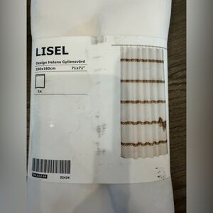 IKEA White and Brown Shower Curtain